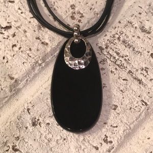 Silpada Black Onyx Stone Silver Bead Pendant